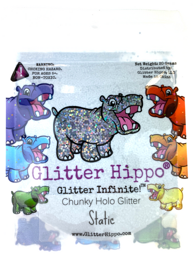 Chunky Holo Glitter - Static - Holographic Silver Dark Gray Grey Pewter Chunky Holographic Glitter 1/24"