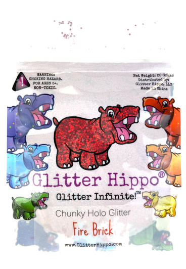 Chunky Holo Glitter - Fire Brick - Holographic Dark Blood Red Chunky Holographic Glitter 1/24"