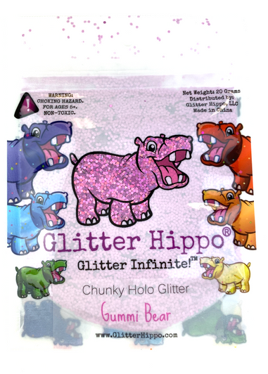 Chunky Holo Glitter - Gummi Bear - Holographic Purple Pink Magenta Orchid Heliotrope Chunky Holographic Glitter 1/24"