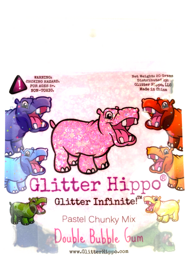 Pastel Chunky Mix Glitter - Double Bubble Gum - Bright Pink Chunky Mix Glitter
