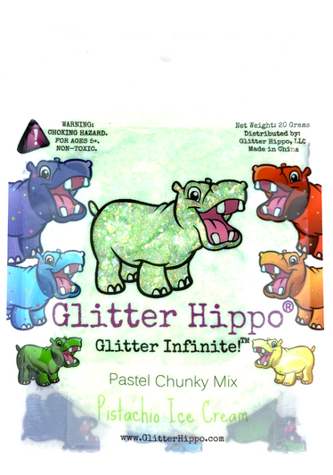 Pastel Chunky Mix Glitter - Pistachio Ice Cream - Light Green Chunky Mix Glitter