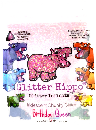 Iridescent Small Chunky Glitter - Birthday Queen - Glitter Hippo® Pink Red Magenta