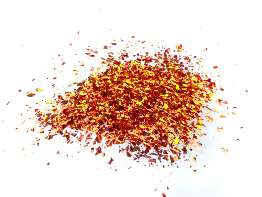 Glitter Hippo® Iridescent Mylar Flakes - Eternal Flame - Orange-Red Glitter Flakes