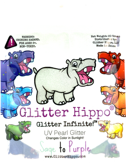 UV Pearls - Sage to Purple - Color Changing Glitter - UV Glitter - GlitterHippo.com