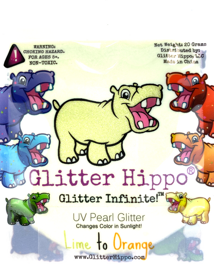UV Pearls - Lime to Orange - Color Changing Glitter - UV Glitter - GlitterHippo.com