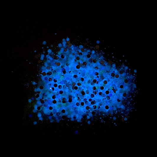 From the Word Glow Blue Chunky Mix Glow in the Dark Glitter Polyester  Glitter 