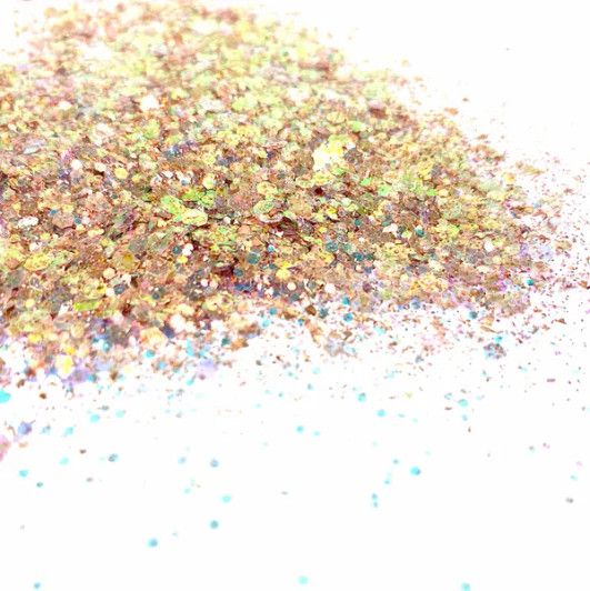 Iridescent Chunky Mix Glitter - Edison Lights - Warm Gold