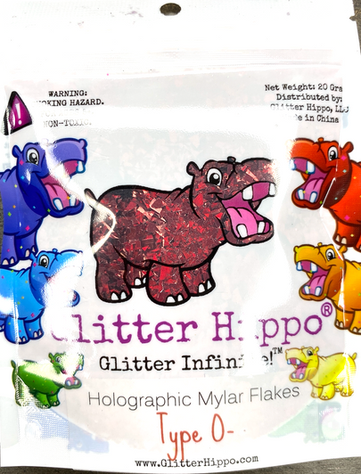 Red Holographic Mylar Glitter Flakes - Type O- - GlitterHippo.com