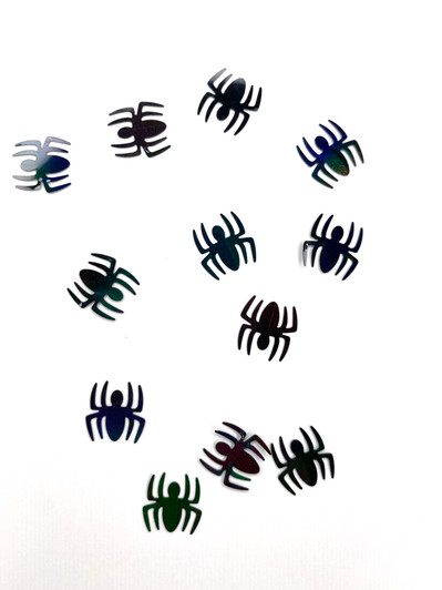 Halloween Glitter - Black Spiders - Holographic Shape Glitter for Resin, Nails, Tumblers, Slime, and More