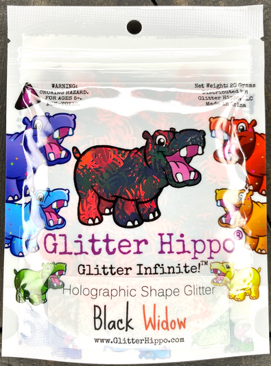 Halloween Glitter - Black & Red Spiders - Holographic Shape Glitter for Resin, Nails, Tumblers, Slime, and More