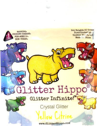 Crystal Glitter - Yellow Citrine - Fine 1/128" Yellow Glitter - GlitterHippo.com