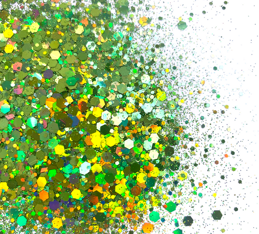 Holographic Chunky Glitter Mix - Holy Guacamole! - Light Green Lime Avocado Glitter