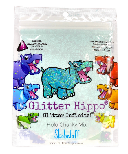 Holographic Chunky Glitter Mix - Skobeloff - Teal Turquoise Blue-Green Glitter