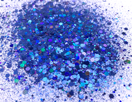 Holographic Chunky Glitter Mix - Kabluey - Cornflower Blue Holo Glitter