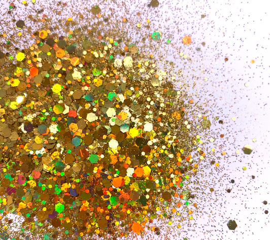 Holographic Chunky Glitter Mix - Au Yeah - Yellow Gold Holo Glitter