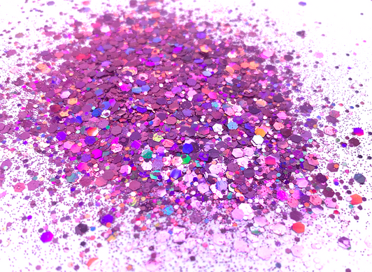 Holographic Chunky Glitter Mix - Rose Lollipop - Pink Purple Magenta Bubblegum Holo Glitter