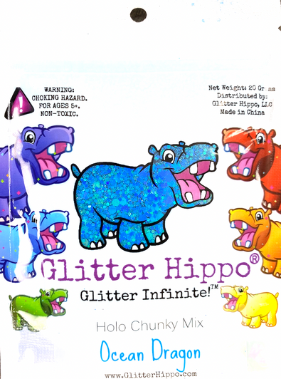 Holographic Chunky Glitter Mix - Ocean Dragon - Bright Sky Blue Holo Glitter