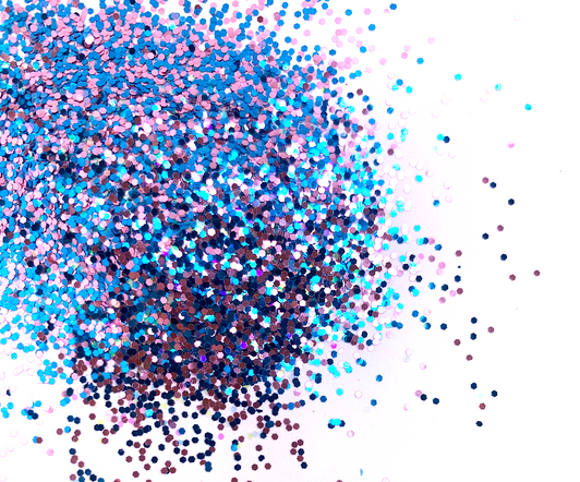 Chunky Shimmer Blend - Denim Jeans & Pink Seams