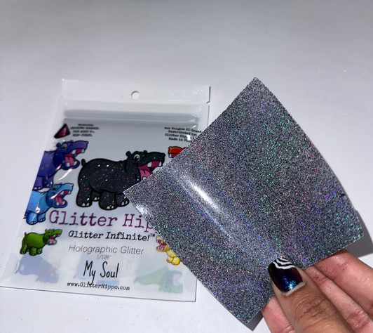 Holographic Glitter - My Soul Applied on White surface