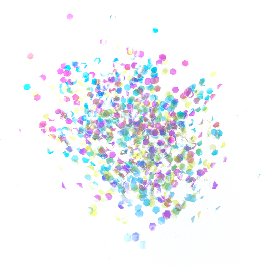 Large Chunky Iridescent Glitter - Chunky Gems - Clear Iridescent Glitter - White Iridescent Glitter