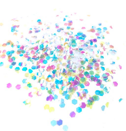 Large Chunky Iridescent Glitter - Chunky Gems - Clear Iridescent Glitter - White Iridescent Glitter
