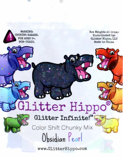 Color Shift Chunky Glitter - Obsidian Pearl - Dark Color Shift Black Purple Teal Chunky Mix Glitter