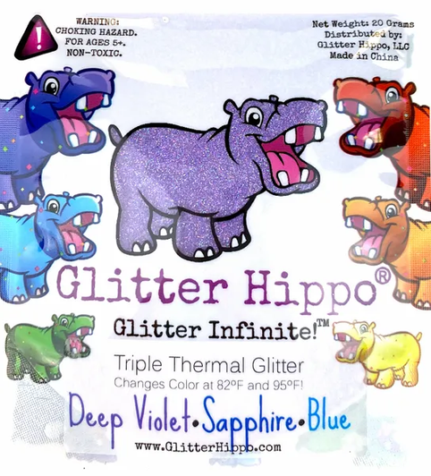 Triple Thermal Glitter - Deep Violet/Sapphire/Blue - Heat Activated Color Changing Glitter Thermochromic