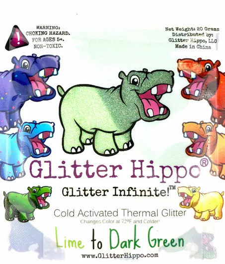 Cold Activated Thermal Glitter - Lime to Dark Green - Temperature Activated Color Changing Glitter Thermochromic