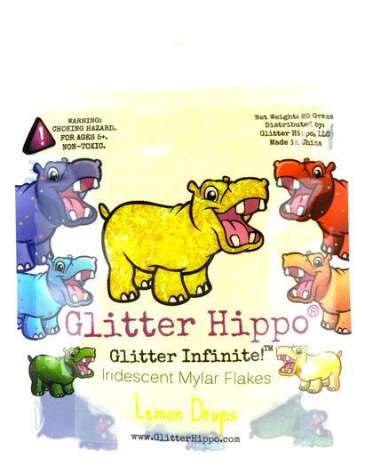 Iridescent Mylar Flakes - Lemon Drops - Glitter Hippo® Yellow Glitter Flakes