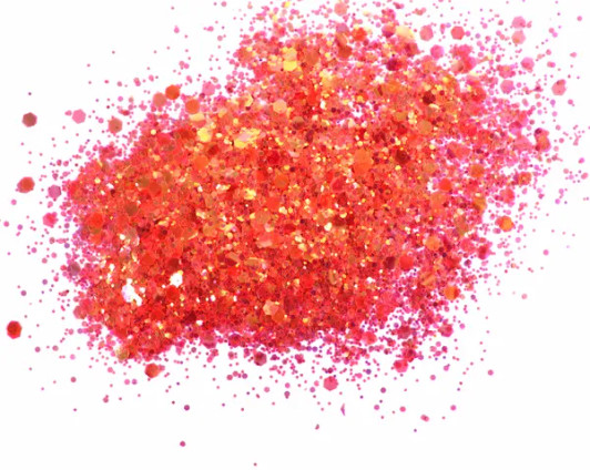 Rainbow Chunky Glitter - Coral Explosion