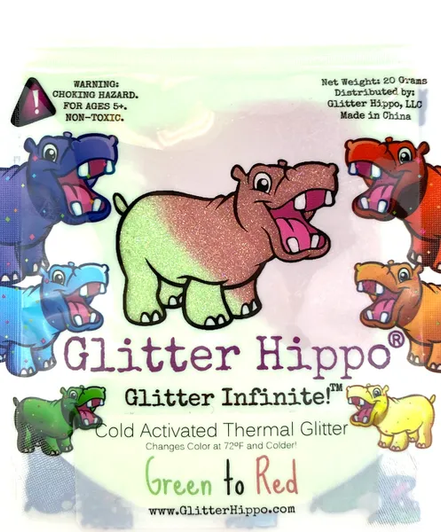 Cold Activated Thermal Glitter - Green to Red - Temperature Activated Color Changing Glitter Thermochromic