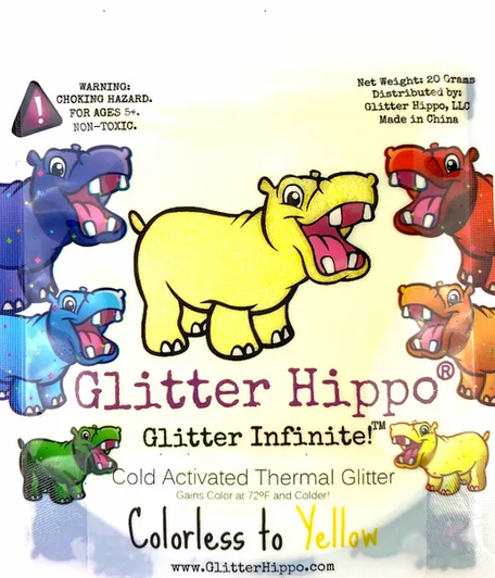 Cold Activated Thermal Glitter - Colorless to Yellow - Cold Color Changing Glitter Thermochromic