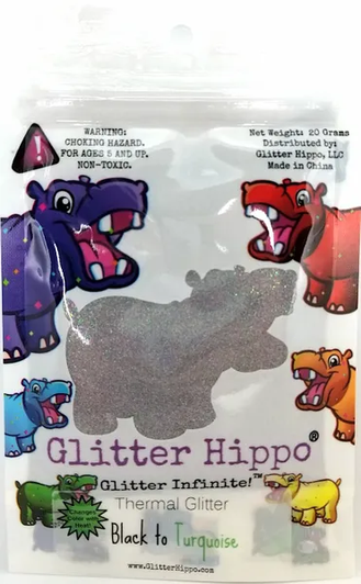 Heat Activated Thermal Glitter - Black to Turquoise - Color Changing Glitter