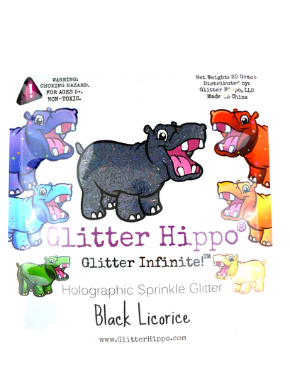 Glitter Hippo® Holographic Sprinkle Glitter - Black Licorice - Black Holo Glitter