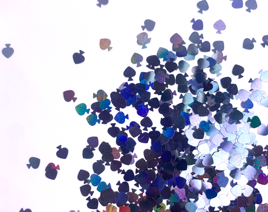 Holographic Shape Glitter - Black Spades  - Glitter Hippo®