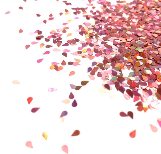 Holographic Rose Gold Droplets Glitter Water Drop Glitter Flower Petal Glitter