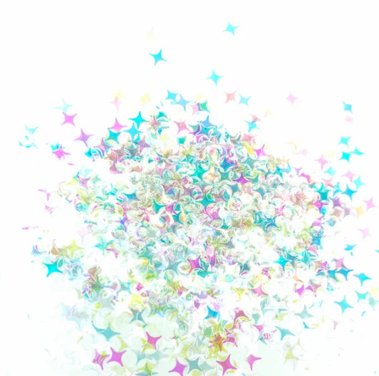 Iridescent Shape Glitter -  Iridescent Starbursts - Glitter Hippo®