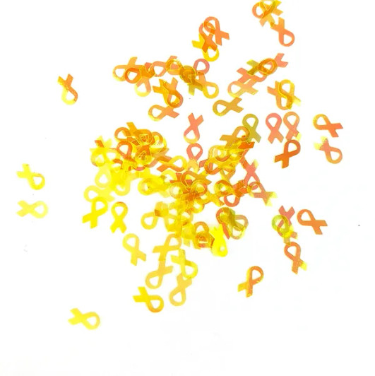 Iridescent Shape Glitter - Yellow Awareness  Ribbons- Glitter Hippo®