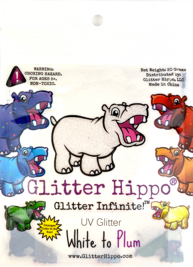 UV Glitter - White to Plum - Solar Sunlight Color Changing Glitter Photochromic