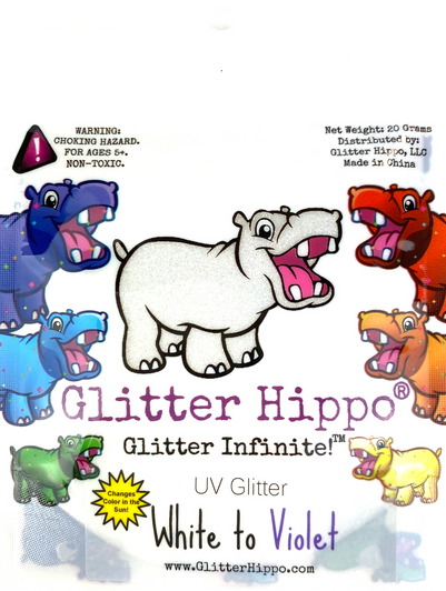 UV Glitter - White to Violet - Color Changing Glitter Solar Sunlight Photochromic