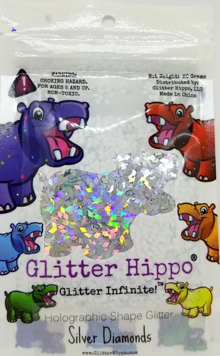 Holographic Shape Glitter - Silver Diamonds  - Glitter Hippo®
