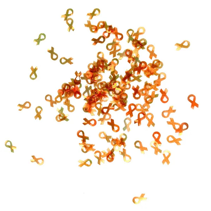 Iridescent Shape Glitter - Orange Awareness  Ribbons- Glitter Hippo®