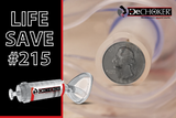 ER doctor dislodged quarter with Dechoker® for life save #215