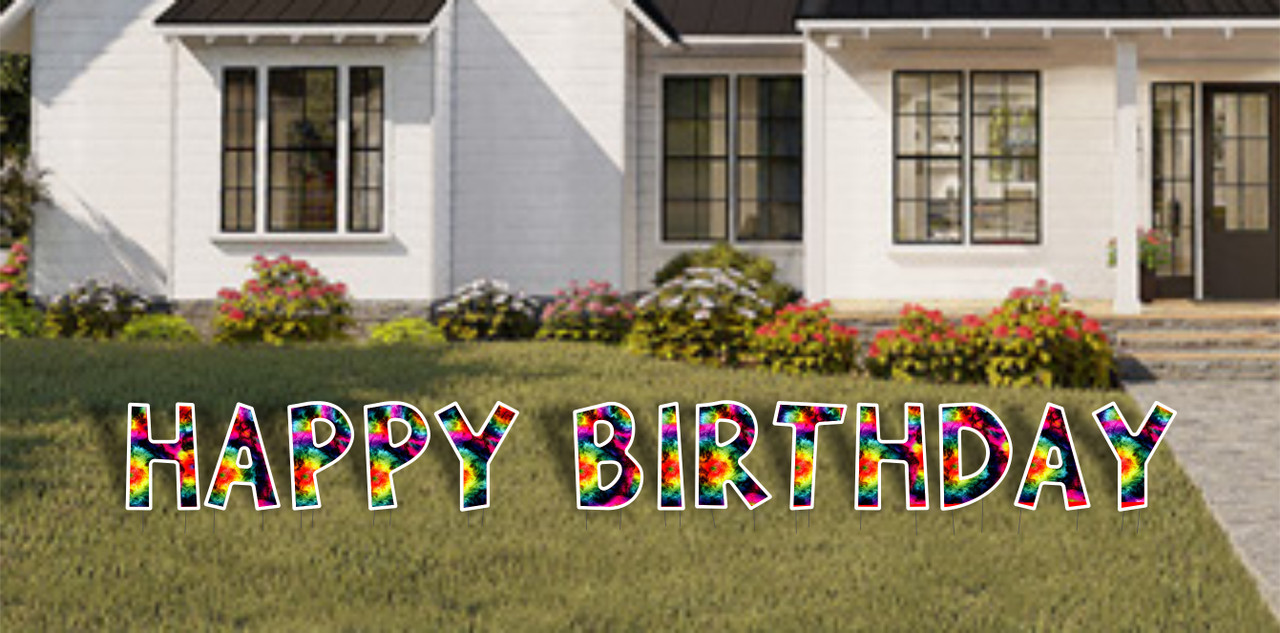 HAPPY BIRTHDAY 24" Yard Letters - Abstract Printed