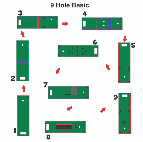 BASIC 9 Hole - Portable LED Mini Golf (Set)