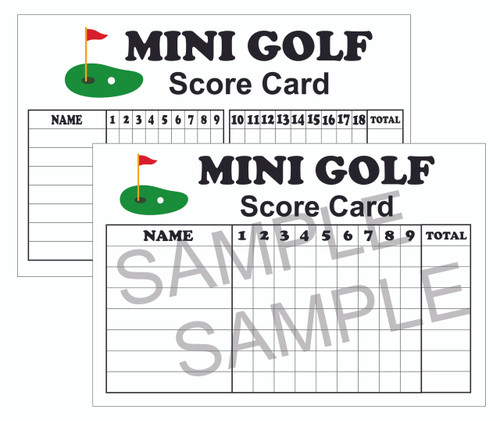 5x7 Score Cards 9 or 18 Hole