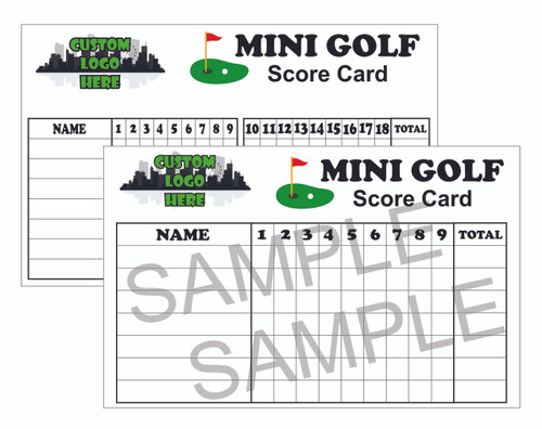 Custom Logo 6x9 Score Cards 9 or 18 Hole