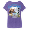 Frisco Rod & Gun V-Neck Short Sleeve Tee with 3 Dogs Print - Purple Frost