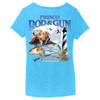 Frisco Rod & Gun V-Neck Short Sleeve Tee with 3 Dogs Print - Turquoise Frost