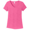 Frisco Rod & Gun V-Neck Short Sleeve Tee with 3 Dogs Print - Fuchsia Frost